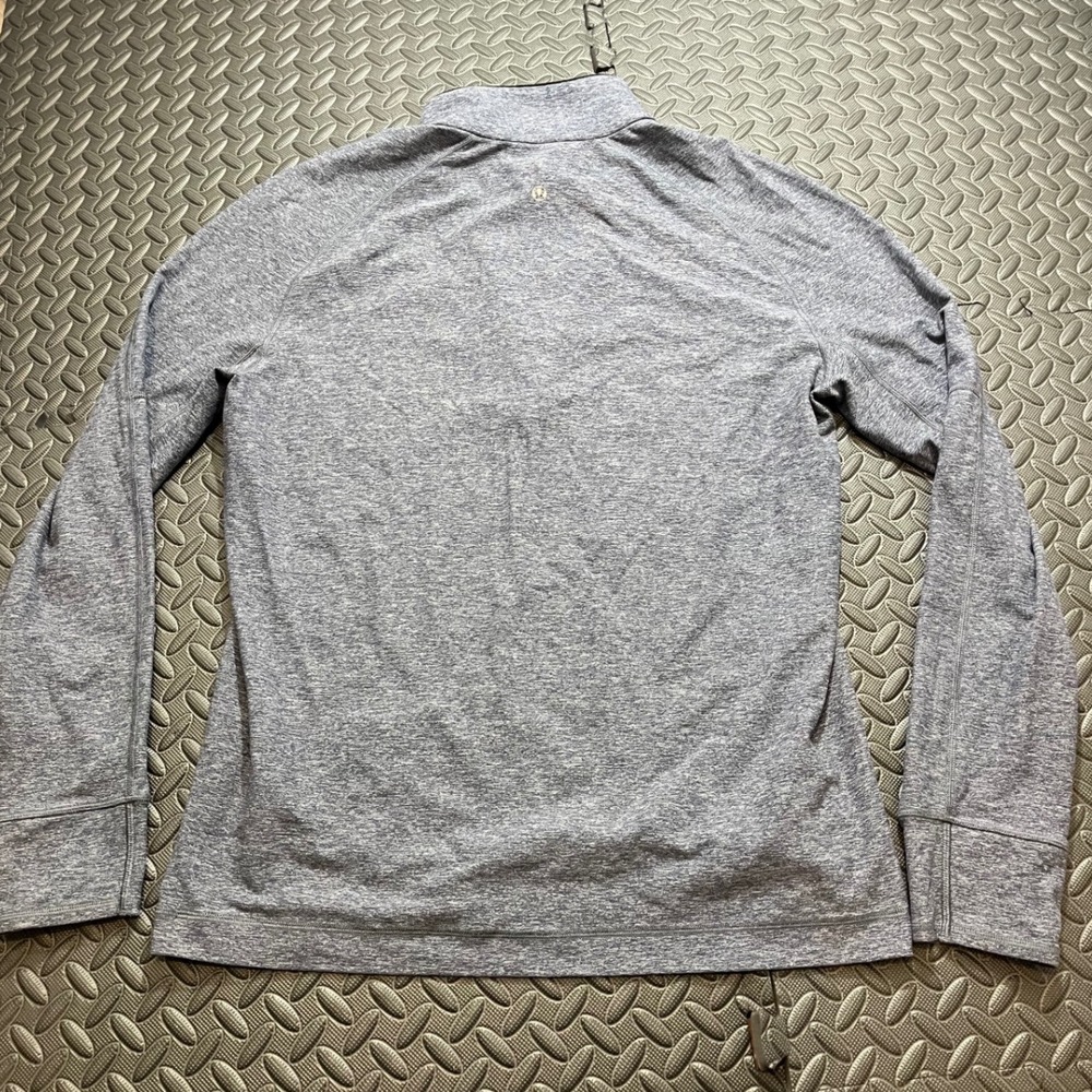 Lululemon Mens Surge 1/2 Zip Blue Gray Quarter Zip Pullover Fits Large Size - Picture 5 of 8
